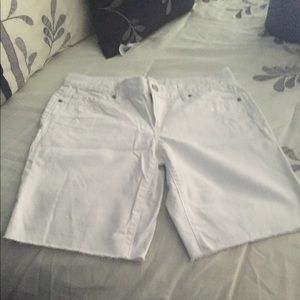 White jean shorts
